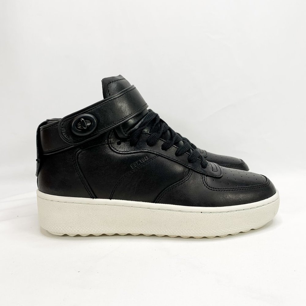 COACH Turnlock C210 Black High Top Sneaker 7 D NEW - Picture 2 of 8